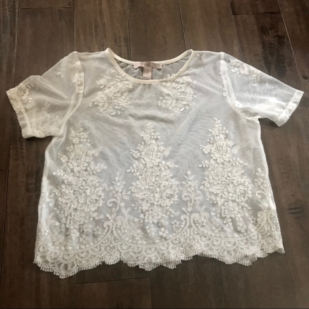 LACE MESH TOP
